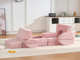 14 PCS Modular Kids Play Couch, Child Sectional Sofa, Versatile Toddler Soft Building Blocks Sofa W3523P450225