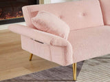 Modern Teddy Upholstered Accent Loveseat Sofa With Side Pocket,Folding Sleeper Sofa Bed With W1117P303443