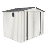 8X6 FT Metal Outdoor Storage Shed, Tool Shed with Pitched Roof Waterproof with Side Window and W3213P309388