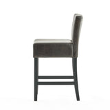 Set of 2 26" Portman Bonded Leather Counter Height Barstool, Brown WF530923BRN