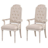 Beige and Antique Champagne Tufted Back Arm Chairs B062P186528