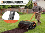 27"16" Lawn Fertilizer Spreader with Diamond Mesh Clump-Free Garden Compost Spreader - Orange 26960642