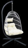Outdoor Egg Hanging Chair with Stand, Patio Wicker Swing Egg Chair Indoor Swinging Chair Outdoor W2500P262991