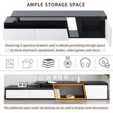 U-Can Modern, Minimalist Rectangle Extendable TV Stand, TV Cabinet with 2 Drawers and 1 Cabinet for WF311369AAB