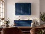 33" Navy Blue Shaker Wall Cabinet Solid Wood with 2 Adjustable Shelves Ready-to-Assemble for T2950P511192