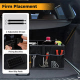 13 Gallon Car Trunk Organizer - 3 Compartments6 Pockets, 600D Oxford Fabric, Non-Slip Base, Black 07093189
