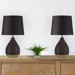 ZUN 2-Tone Ceramic Table Lamp Set of 2 Black/Gold See below B035P264516