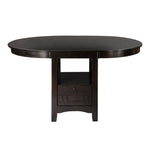 ZUN Dark Cherry Finish Counter Height 1pc Dining Table w Extension Leaf and Storage Base Traditional B01167864