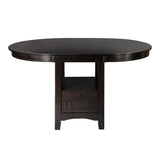 ZUN Dark Cherry Finish Counter Height 1pc Dining Table w Extension Leaf and Storage Base Traditional B01167864