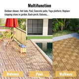10 PCS Interlocking Deck Tiles Checker Pattern, 12" x 12" Square Yellow Acacia Hardwood Outdoor 17936528