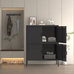 ZUN 4 Door Metal Accent Storage Cabinet for Home Office,School,Garage black 01485853