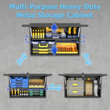 ZUN Metal Storage 150lbs Load Capacity per Shelf, Wall-Mounted Powder-Coating Steel Garage 01675061