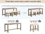 4-Piece Bar Table Set with Power Outlet, Dining Bar Table and Chairs Set,Bar Table Set with 3 Padded W1998P193826