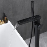 Single Handle Freestanding Bathtub Wall Mounted Faucet with Hand Shower Bathtub Faucet , Matte Black W105956040