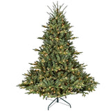 Artificial 7ft Green Christmas Tree with 2257 PE/PVC Mixed Branch Tips, 750L warm white led, memory 04434057