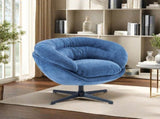 Modern Chenille Office Chair, 360&deg Swivel Accent Chair with Removable Cushion, Round Office Chair, N817P207777N
