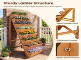 8-Tier Vertical Raised Garden Bed, 40" x 24" x 59" Fir Wood Ladder Planter Stand for Vegetables 59808583