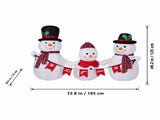 6.1 ft Wide Christmas Inflatable Snowman Family with Bunting and 3 Built-In LEDs, Multicolor 68146965
