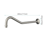 ZUN Shower Parts Shower Arms 17.3 in. Shower Arm in Stainless 18559020