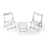 HIPS Foldable Small Table and Chair Set with 2 Chairs and Rectangular Table White W1209107731