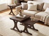 3-Piece Nesting Coffee Table Set, Space-Saving Design with Vintage Wood-Like Finish for Living Room 57988599