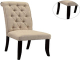 Dining Room Furniture Contemporary Rustic Style Beige Fabric Upholstered Tufted Set of 2 Chairs HS11CM3564SC-ID-AHD