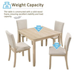 Modern 4 Person Dining Set with 4 Chairs, Dining Set for 4 People, 5-piece Wooden Dining 10534621