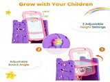Pink 3-in-1 Kids Double Sided Art Easel, Magnetic Whiteboard & Chalkboard Standing Drawing Board 74504505