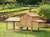 59" Backyard Wooden Chicken Cage Outdoor Poultry Habitat with 2 Doors, Nesting Box & Detachable 49901563