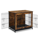 Dog Crate Furniture with Cushion, Wooden Dog Crate Table, Double Doors Dog Furniture, Indoor Dog 96502465