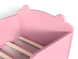 Toddler Floor Bed Frame, Cot Bed for Boys and Girls Ages 3-6, Bear Shape Toddler Bed, Pink W1580P373260