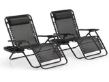 2-Pack Zero Gravity Lounge Chairs,Folding Recliners with Pillow & Cup Holder for Outdoor Patio, 08669378
