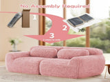 2-seater Modular Sectional Sofa Couches,Soft Fluffy Plush Fabric Bottom Anti-Slip Design,32D High W714P380195