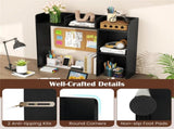 Black Desktop Bookshelf for 27''/68.58cm Monitor, 93.9825.4073.66cm Engineered Wood Desk Hutch 43086340