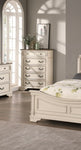 ZUN Antique White Wooden Chest Of Drawers Bedroom Formal 1pc Chest Antique Walnut Top Storage Cabinet B011P236763