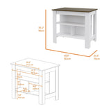 ZUN Brooklyn Kitchen Island, Three Concealed Shelves B128P148677