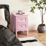Macaron powder, MDF spray paint, 40*30*60cm, two-drawer bedside table, pastoral style 1pc 66169456