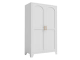 71'' 2 Shapely Doors Cabinet, Metal Storage Cabinet with Doors and Adjustable Shelves, for Bedroom, 57744316
