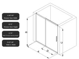 Single Sliding Shower Door 56-60" W x 72" H Semi-Frameless Shower Glass Panel, 1/4" Clear W2965P364900