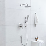 10-Inch Shower System, Slide Bar Shower Faucets Sets Complete Round Shower Heads and 5-Spray W1932P296310