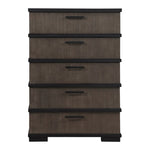 ZUN Two-Tone Brown Black Finish Drawers Chest 1pc Modern Industrial Design Bedroom Furniture B011P242393