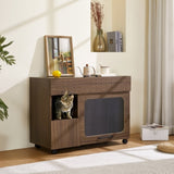 Furniture Style multi-use Cat litter box house With Storage N843P254845W