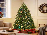 6FT Pre-lit Artificial Hinged Christmas Fir Tree with Stand and 300 LED Warm Lights,Green 45124512