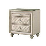Beige 2-Drawer Nightstand B062P215408