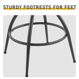 2pcs hollow backrest PU spray-coated bent iron feet bar stool brown with swivel 59533108