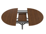 47 Inch Extendable Round Dining Table for 4-8 with Storage, Walnut Finish Circle Dining Table with 25685087