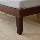 Basic bed frame, painted pine wood, brown, twin size, 189*96.5*30.5cm, wooden bed, single bed 66496405