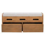 ZUN TREXM Rustic Storage Bench with 2 Drawers, Hidden Storage Space, and 3 False Drawers at the Top, WF323695AAN