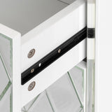 ZUN 22" 2-Drawers Pattern Mirror Glass Nightstand T3036P271830