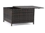 Outdoor PE Wicker Side Table with Storage, Patio Rattan End Table Square Container for Furniture 64589398
